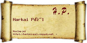 Harkai Pál névjegykártya